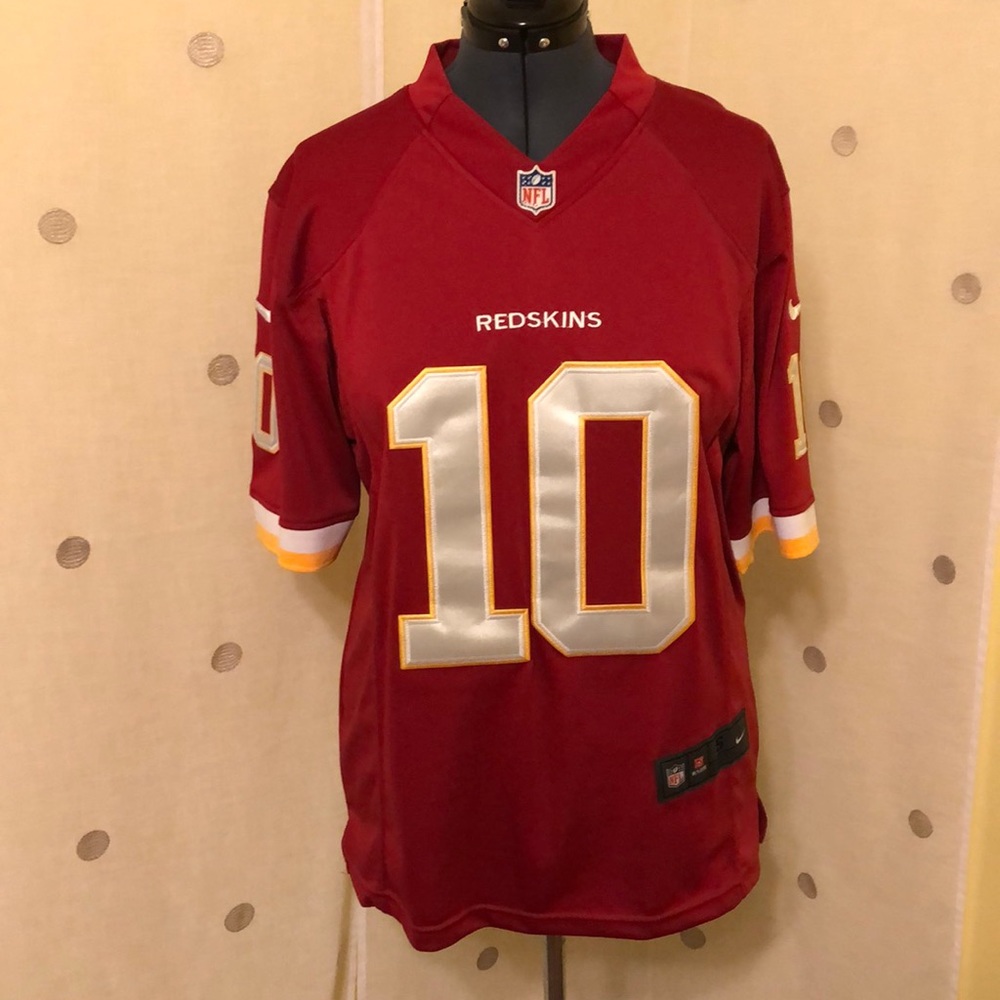 NFL Redskins #10 Burgundy and Gold Football Jersey